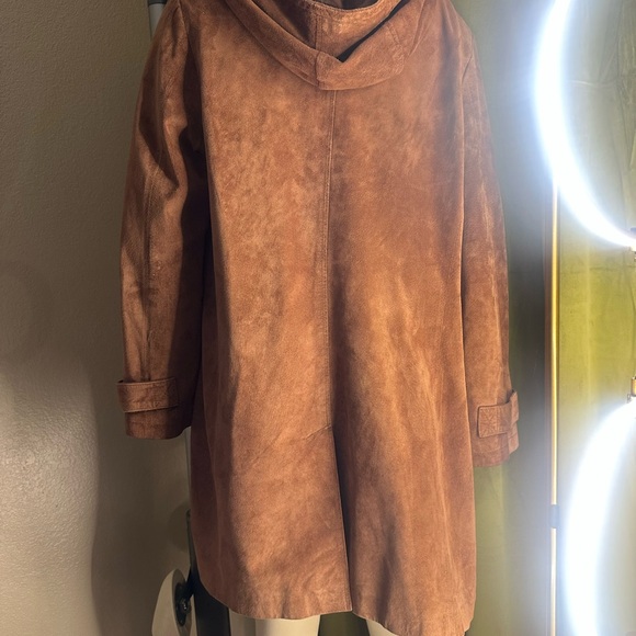 Vintage Suede Oversized Newport Harbor Brown Women's Leather Jacket - Picture 8 of 9